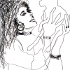 ...and her cat/Pen on paper/24x18in/2021