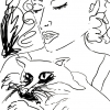 ...and her cat/Pen on paper/14x11in/2021