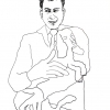 ...holding his dog/Pen on paper/24x18in/2021