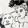 ...her dog XIII/Flashe vinyl paint on Hahnemühle paper/19x25in/2021