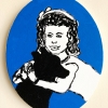 ...her dog XIV/Acrylic on oval canvas/10x8in/2021