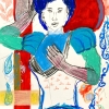 Crayon, pencil, watercolor and acrylic on Arches paper/14x10in/2021