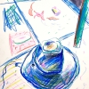 Pastel, crayon, pencil and watercolor on Arches paper/14x10in/2021