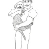 ...Schwarzenegger holding his labrador/Pen on paper/16x12in/2021