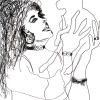 ...and her cat/Pen on paper/24x18in/2021