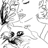 ...and her cat/Pen on paper/14x11in/2021