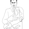...holding his dog/Pen on paper/24x18in/2021