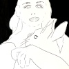 ...her bunny III/Pen and india ink on paper/16x12in/2021