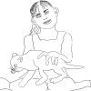 ...her cat III/Pen on paper/18x24in/2021