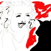 ...her cat V/Pen, acrylic and india ink on paper/18x24in/2021