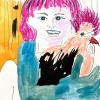 ...her chicken/Pen, watercolor and india ink on paper/12x9in/2021