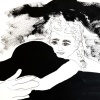 ...her dog VIII/Pen and acrylic on paper/14x17in/2021