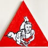 ...her dog XI/Flashe vinyl paint on triangular canvas/14x14in/2021