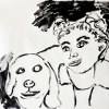 ...her dog XIII/Flashe vinyl paint on Hahnemühle paper/19x25in/2021