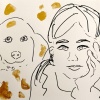...and the stars/Pen and pearlescent gold on paper/11x14in/2021