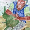 ...making pottery/Pencil and watercolor on Arches paper/14x10in/2022